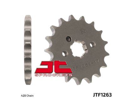 JT SPROCKETS Predná rozeta JTF1263 Suzuki RM 80/85, Yamaha XT 125 R/X, Yamaha DT 125 LC '84-'87 Junak 125, Yamaha DT 125 LC '85-'88