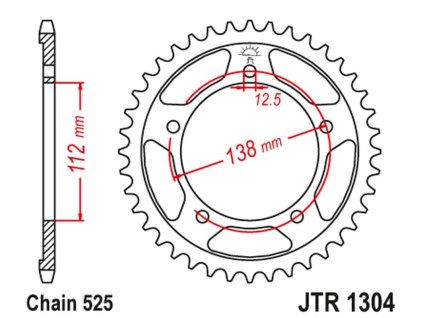 JT Zadná rozeta JTR1304 čierna Honda VT750C '98-'07, CBF 500 '04-'08, Honda CBF 600, CB 600, CB 650F '14-'18, CBR 650F '14-'18, VT 750DC, Honda CB 600 Hornet '07-'13, CBR 600F '97-'98, '11-'14, CBF 600 '04-'07, Honda CBR 600F '99-'00