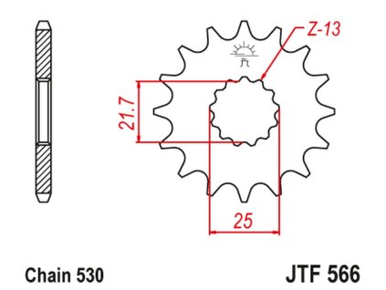 JT SPROCKETS Predná rozeta JTF566 s tlmiacou gumou 15 zubov
