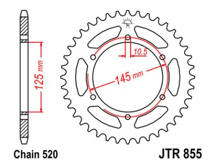 JT SPROCKETS Zadná rozeta JTR455 45 zubov