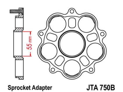 JT SPROCKETS Adaptér zadnej rozety Ducati 748 / 796 / 800 / 848 / 916 / 1000 / 1100