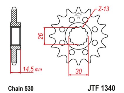 JT SPROCKETS Predná rozeta JTF1340 18 zubov Honda CB 1100 Sa / EX '14-'19, CB 1100 RS 17-'20