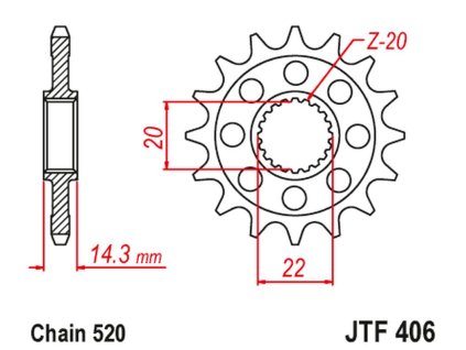 JT SPROCKETS Predná rozeta JTF406 G310R '16-'20