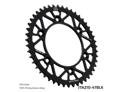 JT Sprockets JTA210.47BLK – 47 zubov, BLK; celý originál výrobcu s technickou legendou