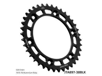 JT Sprockets JTA897.38BLK – 38 zubov, BLK; celý originál výrobcu s technickou legendou