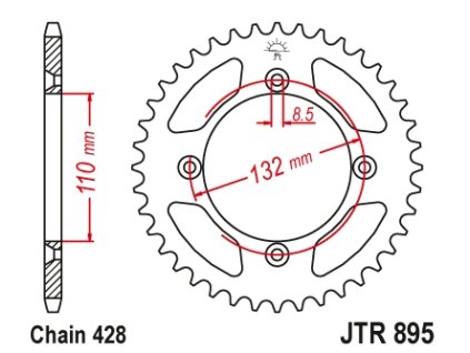 JT SPROCKETS Zadná rozeta JTR895 čierna 49 zubov KTM SX 85 '04-'24, XC '07-'11
