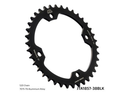 JT Sprockets JTA1857.38BLK – 38 zubov, BLK; celý originál výrobcu s technickou legendou