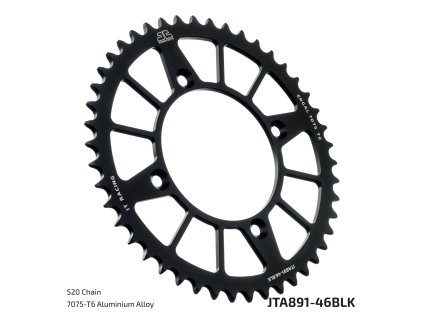 JT Sprockets JTA891.46BLK – 46 zubov, BLK; celý originál výrobcu s technickou legendou