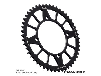 JT Sprockets JTA461.50BLK – 50 zubov, BLK; celý originál výrobcu s technickou legendou