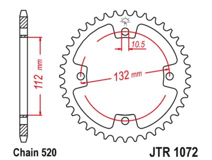 JT SPROCKETS Zadná rozeta JTR1072 Kymco Kxr, Kxu, Maxxer, Mxu 250/300 '02-'15