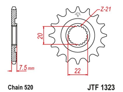 JT SPROCKETS Predná rozeta JTF1323 Honda CR 125R '04-'07, CRF 250R/X '04-'17