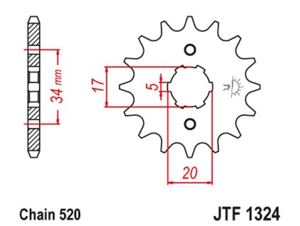 JT SPROCKETS Predná rozeta JTF1324 Honda CRF 230 '03-15' TRX 200 SX Fourtrax '86-88' '90-97'