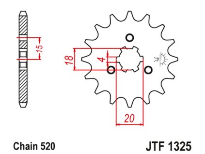 JT SPROCKETS Predná rozeta JTF1325 Honda ATC 185/200 '80-86'