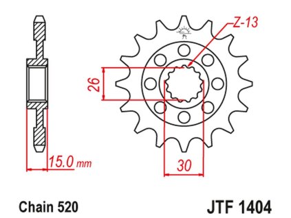 JT SPROCKETS Predná rozeta JTF1404 BMW S1000 RR, '09-22', HP4 '13-15'