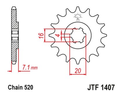 JT SPROCKETS Predná rozeta JTF1407 10 zubov Kawasaki Ksf/KXF 80 '03-06', Suzuki LT 80 '89-06'