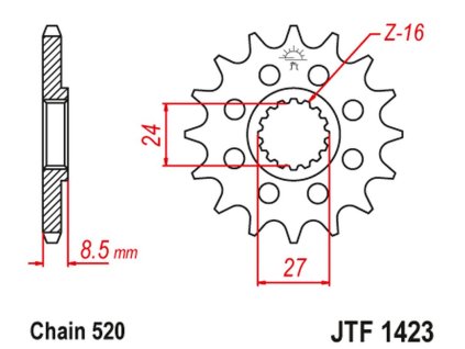 JT SPROCKETS Predná rozeta JTF1423 Suzuki GSXR 1000 '09-16'