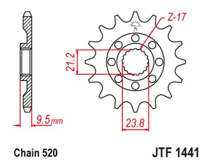 JT SPROCKETS Predná rozeta JTF1441 15 zubov Suzuki RMZ 450 '05-'12