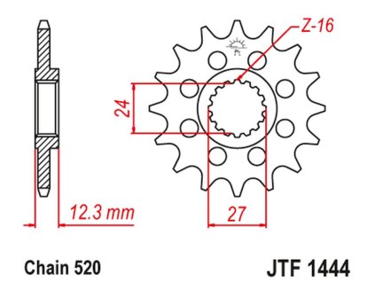 JT SPROCKETS Predná rozeta JTF1444 Suzuki GSXR 1000 '17-20'