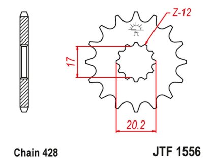 JT SPROCKETS Predná rozeta JTF1556 Yamaha TZR 50
