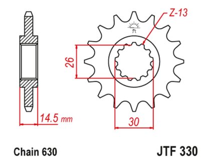 JT SPROCKETS Predná rozeta JTF330 15 zubov Honda CB 750 F/K '79-80'