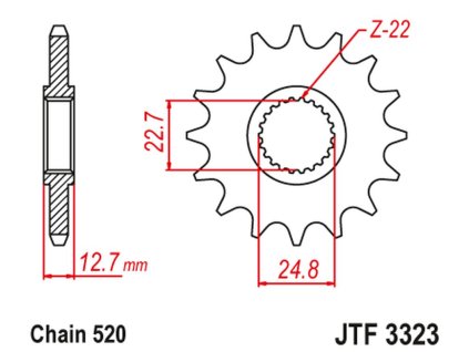 JT SPROCKETS Predná rozeta JTF3323 Polaris 250/300/350/400/425 '89-99'