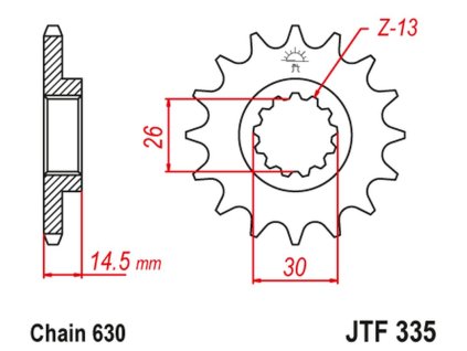 JT SPROCKETS Predná rozeta JTF335 15 zubov Honda CB 750 F/K '77-78'