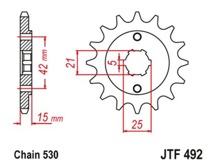 JT SPROCKETS Predná rozeta JTF492 Ducati 500/600 Pantah Sports '80-84'