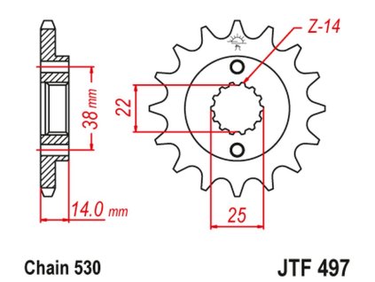 JT SPROCKETS Predná rozeta JTF497 15 zubov Ducati 750 F1 '87-88