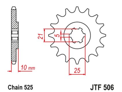 JT SPROCKETS Predná rozeta JTF506 14 zubov Kawasaki S1 250 '73-75' Kh 250 '75-82'
