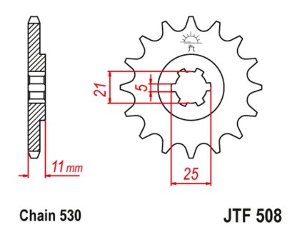 JT Predná rozeta JTF508 Cagiva 350 Ala Rossa '83-84' Kawasaki KH400/500 '72-77'