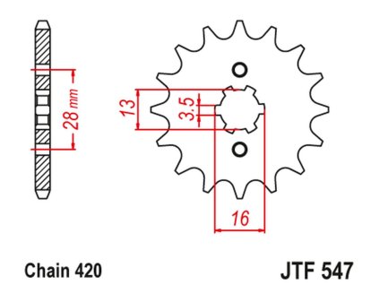 JT SPROCKETS Predná rozeta JTF547 13 zubov Yamaha RX 80 SE '82'