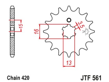JT SPROCKETS Predná rozeta JTF561 Yamaha RD 80 MX '81-82'