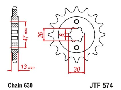 JT SPROCKETS Predná rozeta JTF574 16 zubov Yamaha XV 1000 '81-82', TR1 '81-85'