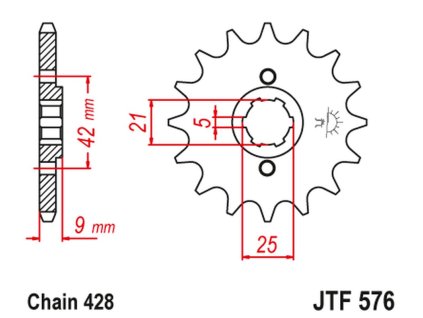 JT SPROCKETS Predná rozeta JTF576 Yamaha XT 350 '85-00'