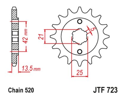 JT SPROCKETS Predná rozeta JTF723 14 zubov Cagiva 350 Elephant