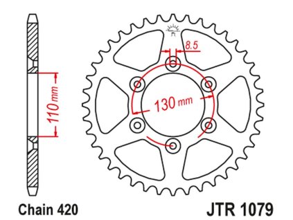 JT SPROCKETS Zadná rozeta JTR1079