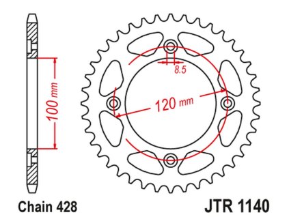 JT SPROCKETS Zadná rozeta JTR1140 Beta 125 RR/RE '08-20'