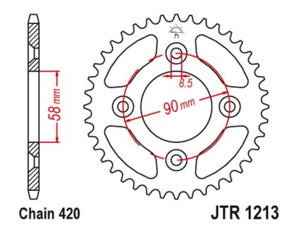 JT SPROCKETS Zadná rozeta JTR1213 37 zubov Honda CRF 50 '04-20'; XR 50 '00-04'