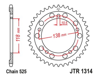 JT SPROCKETS Zadná rozeta JTR1314 39 zubov Honda CBR 400