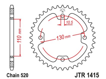 JT SPROCKETS Zadná rozeta JTR1415 Kawasaki Ksf 450 '08-14'