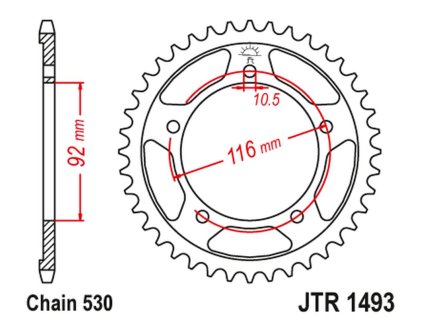 JT SPROCKETS Zadná rozeta JTR1493 čierna Kawasaki ZZR 1400 '06-'18