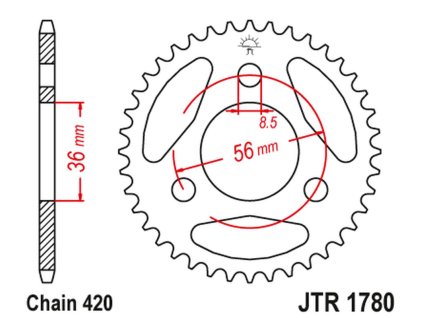 JT SPROCKETS Zadná rozeta JTR1780 28 zubov Suzuki Jr 50 '85-06'