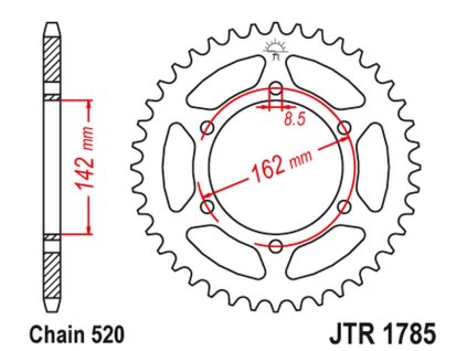 JT SPROCKETS Zadná rozeta JTR1785 48 zubov Suzuki Pe 175 '80-84'