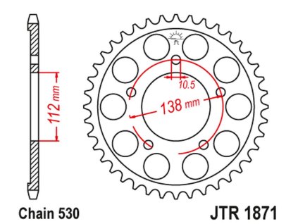 JT SPROCKETS Zadná rozeta JTR1871 čierna 48 zubov Yamaha R6 '99-'02