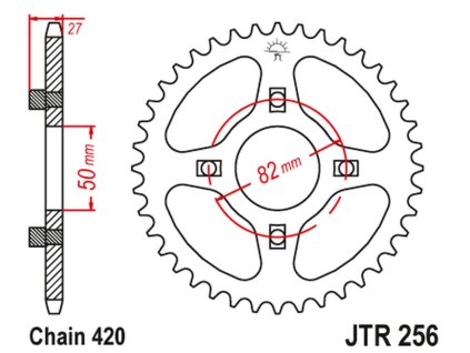 JT SPROCKETS Zadná rozeta JTR256 Honda ATC/TRX 70 '82-87' XL/XR 75/80 '74-84'