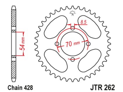 JT SPROCKETS Zadná rozeta JTR262 40 zubov Honda C 90 '75-82'