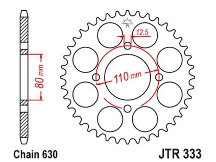 JT SPROCKETS Zadná rozeta JTR333 Honda CB 750 F '77-80'