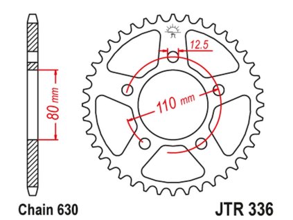 JT SPROCKETS Zadná rozeta JTR336 34 zubov Honda CBX 1000 '78-79'