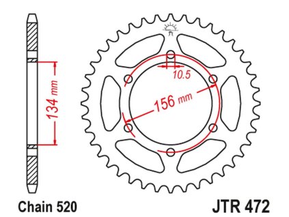 JT SPROCKETS Zadná rozeta JTR473 Kawasaki Z 200 '77-83', Z 250 '81-83'