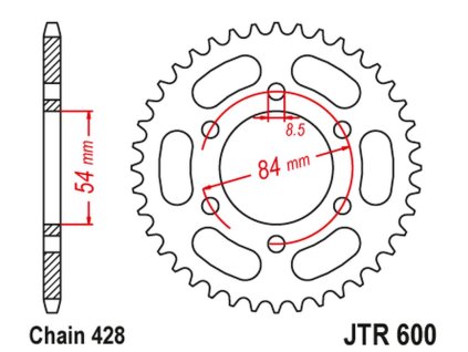 JT SPROCKETS Zadná rozeta JTR600 52 zubov Gilera 125 Rtx '85-88'